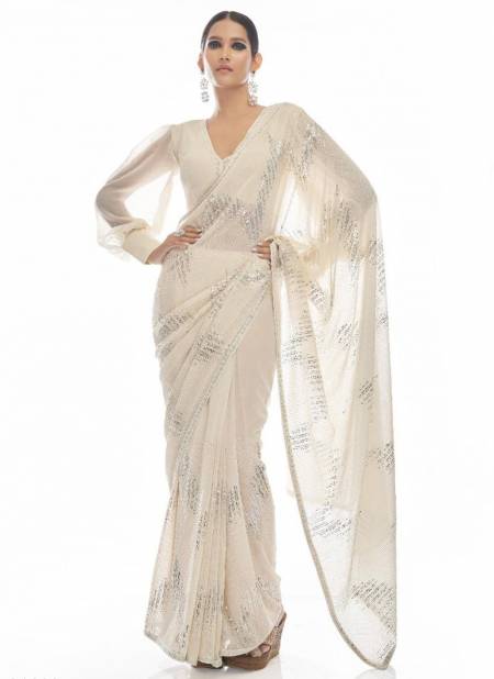 White Colour Arya Swarna 3 Fancy Party Wear Latest Stylish Designer Saree Collection 21002